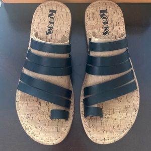 NWB Korks Shay Sandal in Black size 8